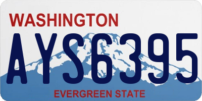 WA license plate AYS6395