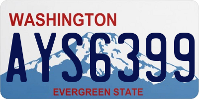 WA license plate AYS6399