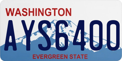 WA license plate AYS6400