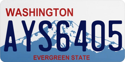 WA license plate AYS6405