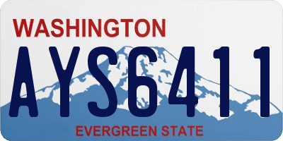 WA license plate AYS6411