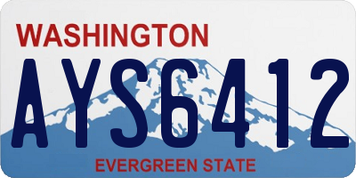 WA license plate AYS6412