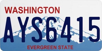 WA license plate AYS6415