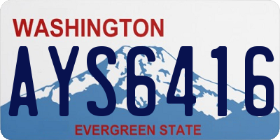 WA license plate AYS6416