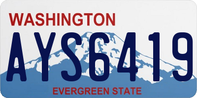 WA license plate AYS6419