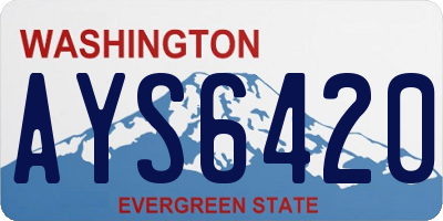 WA license plate AYS6420