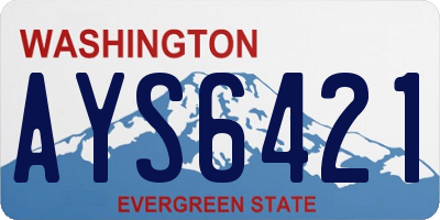 WA license plate AYS6421