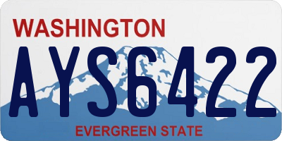 WA license plate AYS6422