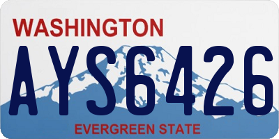 WA license plate AYS6426