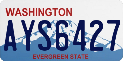 WA license plate AYS6427