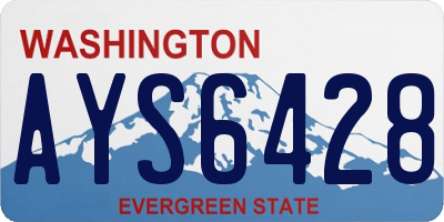 WA license plate AYS6428