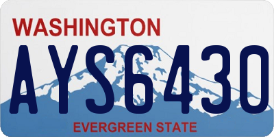 WA license plate AYS6430