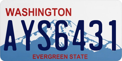 WA license plate AYS6431