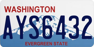 WA license plate AYS6432