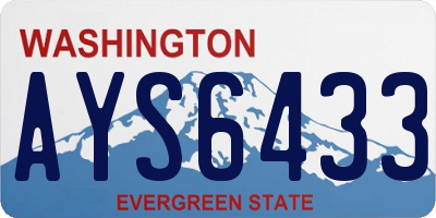 WA license plate AYS6433