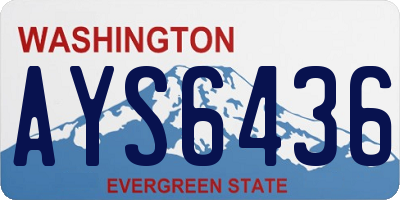 WA license plate AYS6436