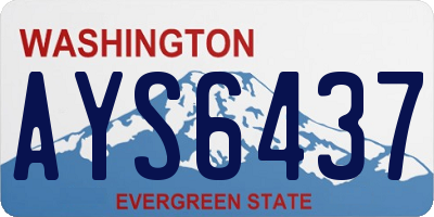 WA license plate AYS6437