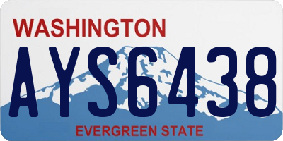 WA license plate AYS6438