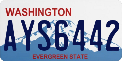 WA license plate AYS6442