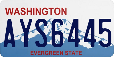 WA license plate AYS6445