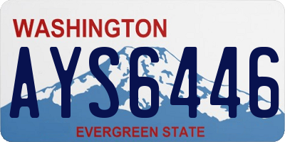 WA license plate AYS6446