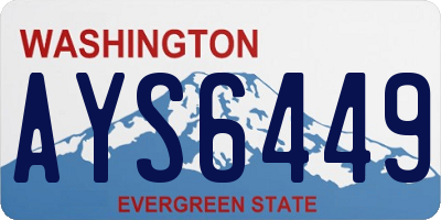 WA license plate AYS6449