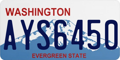 WA license plate AYS6450