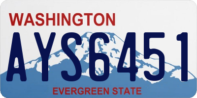 WA license plate AYS6451