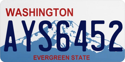 WA license plate AYS6452