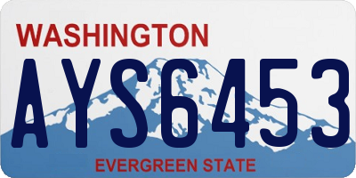 WA license plate AYS6453