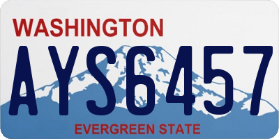 WA license plate AYS6457