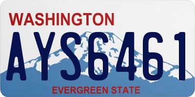 WA license plate AYS6461