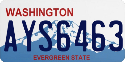 WA license plate AYS6463