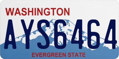 WA license plate AYS6464