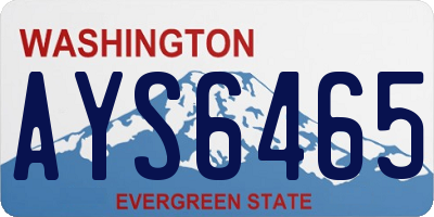 WA license plate AYS6465