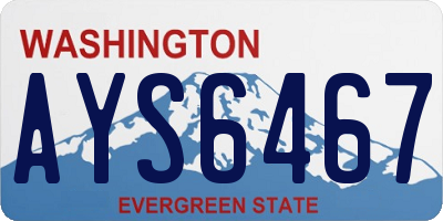 WA license plate AYS6467