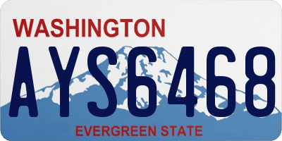 WA license plate AYS6468