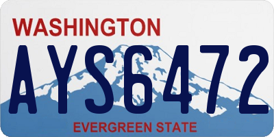 WA license plate AYS6472