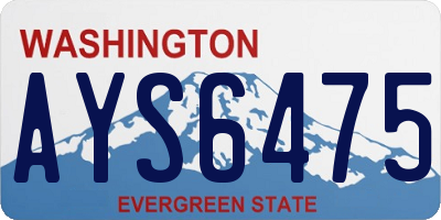 WA license plate AYS6475