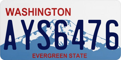 WA license plate AYS6476