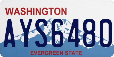 WA license plate AYS6480