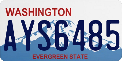 WA license plate AYS6485