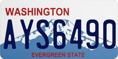 WA license plate AYS6490