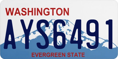 WA license plate AYS6491