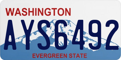 WA license plate AYS6492
