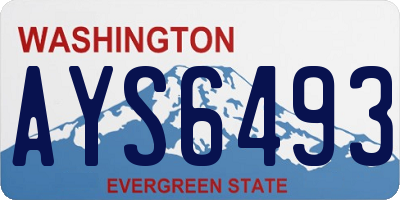 WA license plate AYS6493