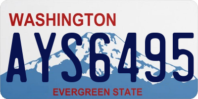 WA license plate AYS6495