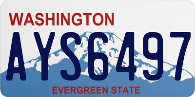 WA license plate AYS6497