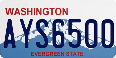 WA license plate AYS6500