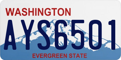 WA license plate AYS6501